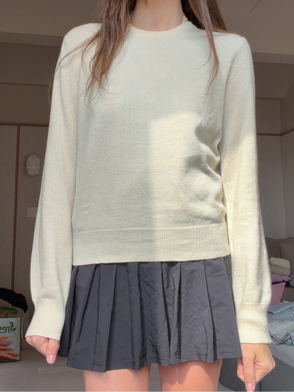 NAADAM Cream Crewneck Sweater